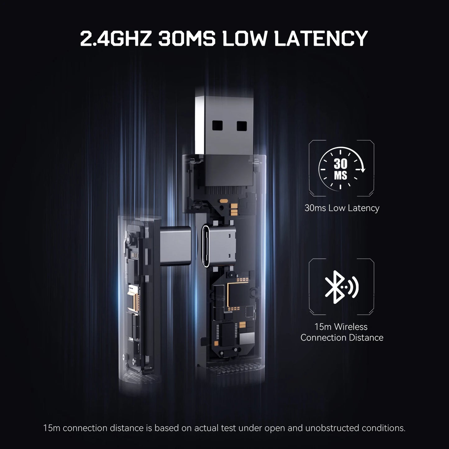 EKSA G19BT 2.4GHz Wireless RGB Headphones With Mic USB/type C Transmitter Over-Ear Gaming Headset