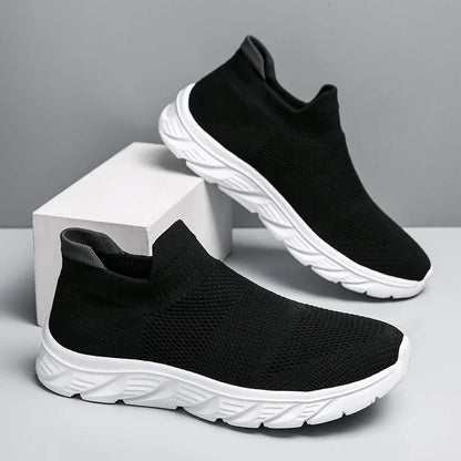 Breathable Men's Casual Shoes Lightweight Vulcanized Outdoor Platform Loafers Soft Mesh Flats Non-slip Sneakers