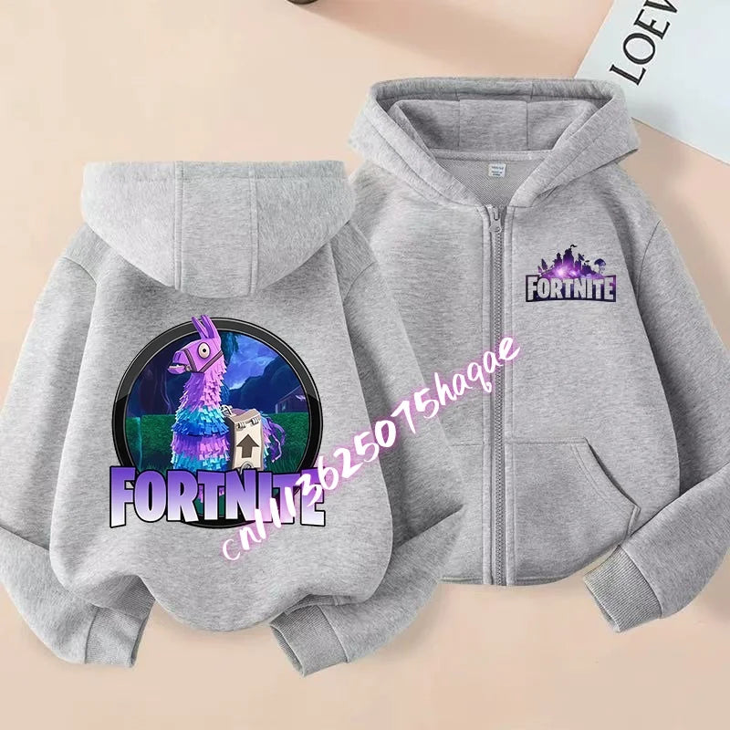 New Fortnites Child Zip-up Hoodie Cartoon Anime Hoodies Casual Breathable Kids Boys Coat Jackets 2026 Spring Children Clothing