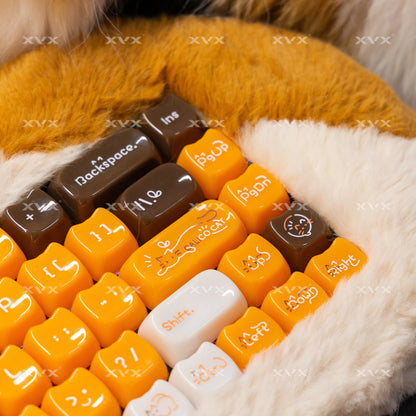 XVX 148 Keys Cat Theme Keycaps MAO Profile Key Cap Korean Glossy Cute Keycap for Keyboard 61 64 68 78 87 96 98 104 108