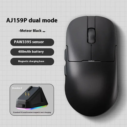 Rato Gaming Sem Fios AJAZZ AJ159 APEX Tri-Mode 8K, Sensor PAW3950 de Baixa Latência, Base de Carregamento, Personalizável, Leve, para PC Gamer