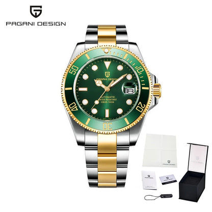 New PAGANI DESIGN Diving Automatic MechanicalWatch Luxury Sports WaterproofWatch Stainless Steel Sapphire Luminous Watch for Men