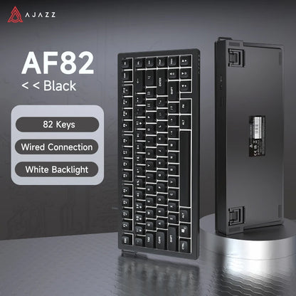 AJAZZ AF82 Office Low Profile Tastatur RGB kabelgebundene/kabellose Gaming-Tastatur 75% Layout 82 Tasten 4000mAh Akku für Win/Mac