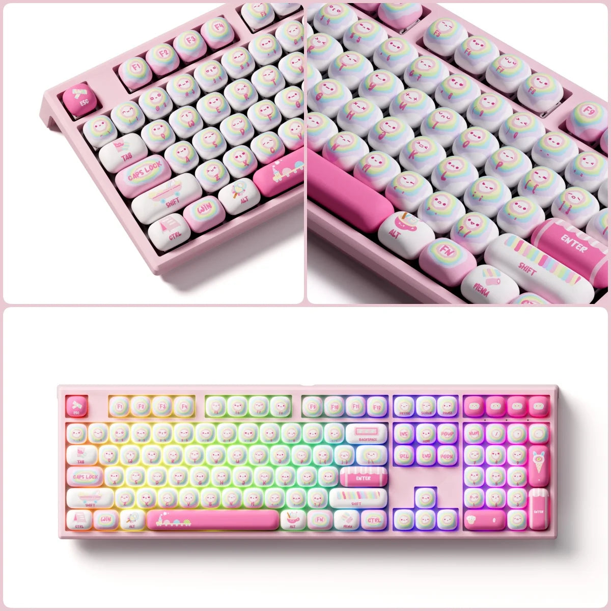 Akko MonsGeek MG108B Bun Wonderland kabellose mechanische Tastatur MOG-Profil RGB 108 Tasten Full Size Hot Swap USB / 2.4G / BT 5.0