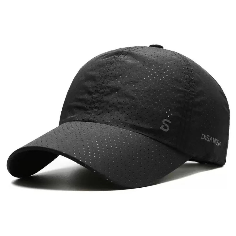 Boné de Corrida Sólido Fino de Secagem Rápida, Respirável, com Pala Tipo Bico de Pato, para Homem e Mulher, Proteção Solar de Verão, Pesca e Outdoor, Estilo Baseball
