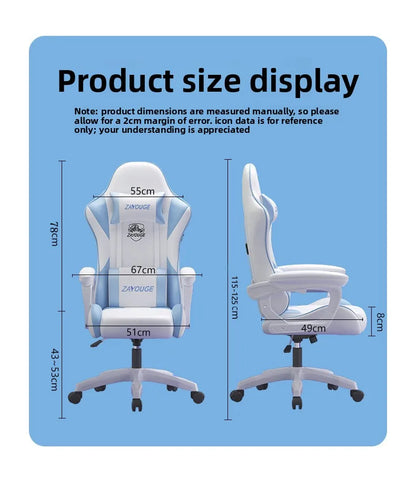 Ergonomic Gaming Chair Reclining Office Chair Home Computer Desk Swivel Rideable Gaming Seat for Bars and Esports Study Chair