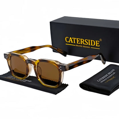 CATERSIDE New Fashion Punk Men Sunglasses Frame Square Personalized Design Sun Glasses Women Travel Party Business Festival Gift