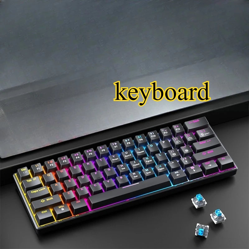 Wired Mechanical Gaming Keyboard 60 White Keyboard Office All White Mechanical Keyboard Teclado Blanco Gamer