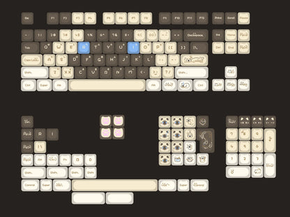 XVX 148 Keys Cat Theme Keycaps MAO Profile Key Cap Korean Glossy Cute Keycap for Keyboard 61 64 68 78 87 96 98 104 108