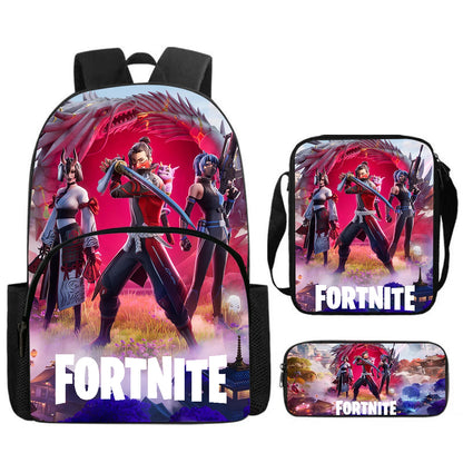 Fortnite 3Pcs Bag Set, Backpack with Front Pocket, Crossbody Bag and Pencil Case, Boys and Girls The Best Gift for Children