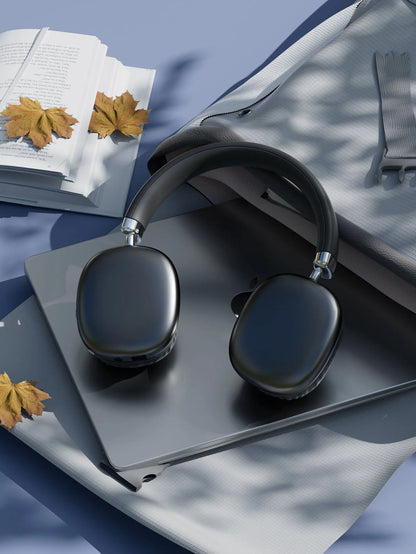 Casque Bluetooth circumaural, puce intelligente 5.3, longue autonomie, faible latence, casque sans fil HiFi pour musique et jeux, idéal pour les voyages et le travail.