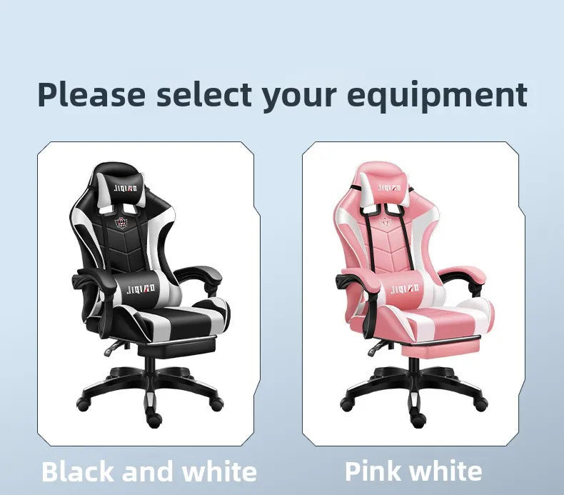 Cadeira gaming confortável, ergonómica e reclinável, com massagem e rotação, ideal para uso sedentário