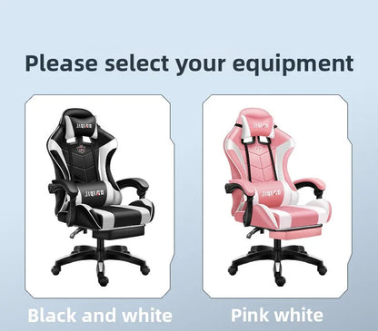 Cadeira gaming confortável, ergonómica e reclinável, com massagem e rotação, ideal para uso sedentário