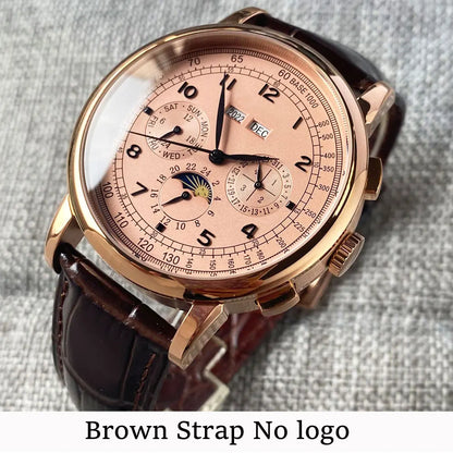 Corgeut Multi Functional Watch Automatic Mechanical Watch for Men 42mm Day Date Month Year Day/Night ST1655 Movt Polished Case