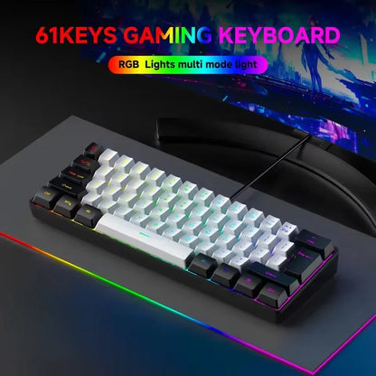 2026 New Best-Selling Portable Wired Mini-Mechanical Keyboard K61 Mini-Keyboard, Suitable For Playing Games, Compact And Convenient