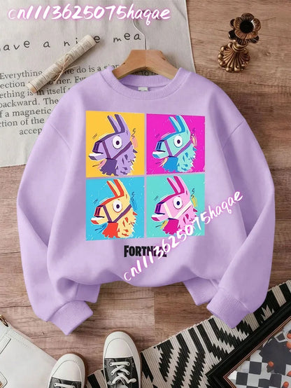 Fortnite Children Long-Sleeved Girls Streetwear Boys Baby Sweatshirt Pullover Sweatshirt Anime Fashion Kid Clothing Tops Gift