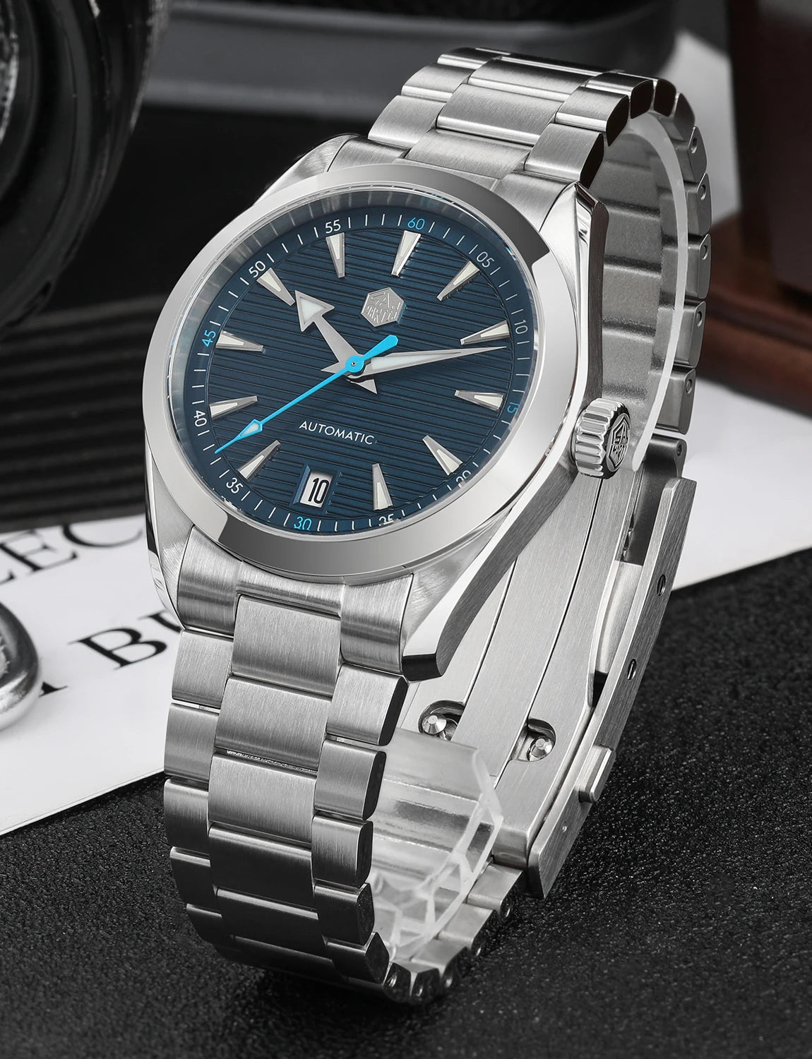 San Martin 38mm Chronometer Men's Watch SN0113W V2 ST2130 Automatic Movement Sapphire BGW9 Luminous Waterproof 100m Watch