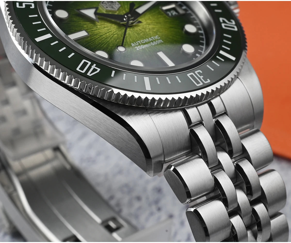 San Martin 40mm Men's Luxury Diver Watch Miyota 9015 Enamel Sunburst Dial Automatic Mechanical Wristwatch Waterproof 200m SN0148