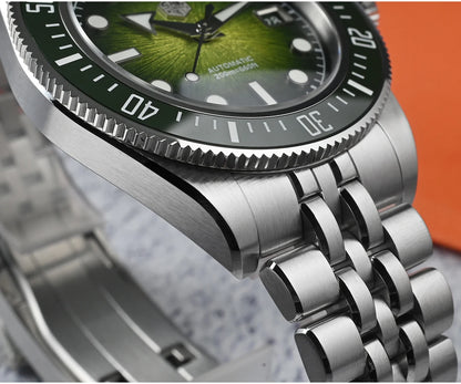 San Martin 40mm Men's Luxury Diver Watch Miyota 9015 Enamel Sunburst Dial Automatic Mechanical Wristwatch Waterproof 200m SN0148