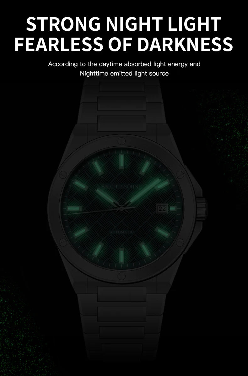 Relógio Masculino Specht&Sohne 2025 Novo 38MM Automático, Movimento Japonês Miyota 8215, Aço, Vidro de Safira, Reloj Homb Impermeável