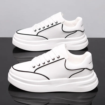 Zapatos blancos pequeños para pareja, zapatos de hombre, zapatillas deportivas de mujer, zapatillas de hombre, zapatillas deportivas informales con aumento de altura en el interior