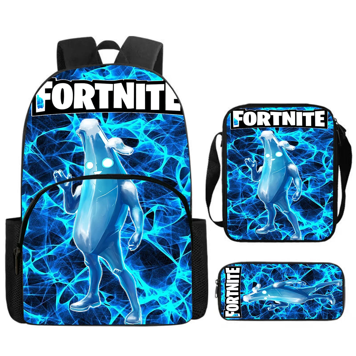 Fortnite 3Pcs Bag Set, Backpack with Front Pocket, Crossbody Bag and Pencil Case, Boys and Girls The Best Gift for Children