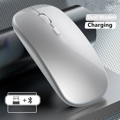Ratón inalámbrico recargable de doble modo, compatible con Bluetooth y USB 2.4G, para ordenador, portátil, iPad, tablet y notebook, ratón gaming