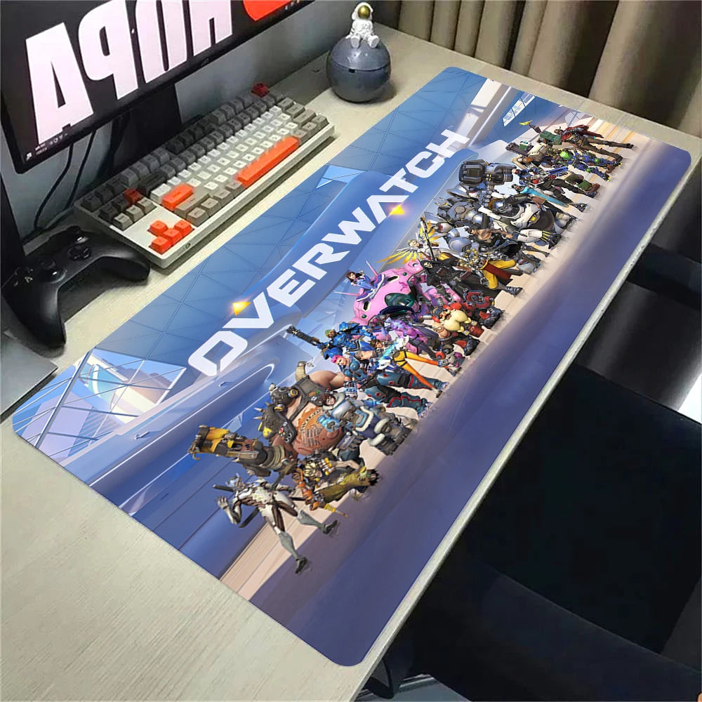Overwatch 2 Gaming Accessories Mouse Pad Gamer Cabinet Pc Big Desk Mat Computer Keyboard Desks Xxl Mousepad Anime Large Mausepad