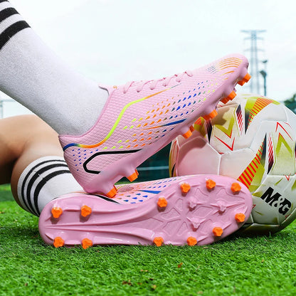 Nouvelles chaussures de football pour hommes, crampons unisexes, chaussures de football professionnelles, vente chaude, chaussures de futsal de haute qualité pour femmes, baskets ultralégères TF/FG