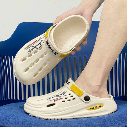 Sandales d'été pour hommes, pantoufles décontractées massantes, claquettes antidérapantes, sandales pour hommes, chaussures de plage à trous pour intérieur et extérieur, grandes tailles