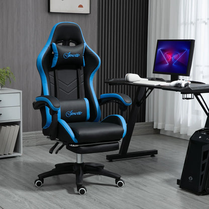 Gaming Chair with footrest, Ergonomic Gaming Chair with Lumbar Cushion, head, Gaming Chair, Adjustable heights computer Chair