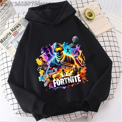 Fortnites Kids  Hooded Coats Anime Fortress Night Sweatshirts Game Spring Autumn Hoodies Sportwear Children Clothes Gift