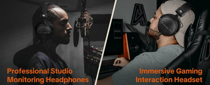 Auscultadores com Fios Over-Ear Talomen TOP W550X com Drivers de 50mm, Graves Profundos, Cabo Amovível e Microfone Integrado – Auscultadores para Gaming, DJ, Estúdio e Escritório
