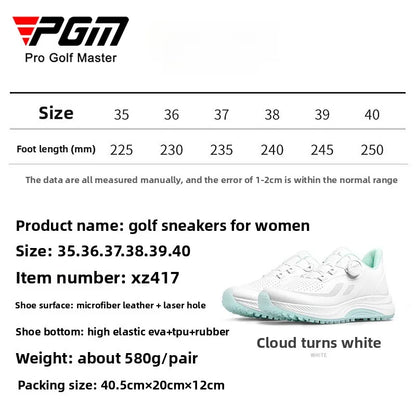 PGM ženski golfski čevlji, poletni, dihalni, z gumbi, z vezalkami, za povečanje višine, protizdrsni, korejski športni čevlji za na prostem XZ417