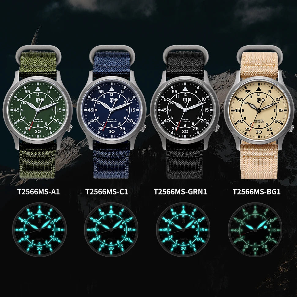 BERNY Titanium Men Quartz Watch AR Coating Sapphire Fashion Wristwatch Luminous VH31 Ultra-thin Wristwatch Waterproof 5ATM Watch