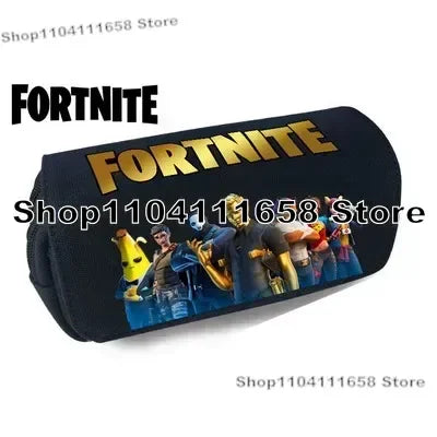 Fortnite Large Capacity Waterproof Velcro Pencil Case, Student Black Estuche Stationery School Pennenzak Supplies