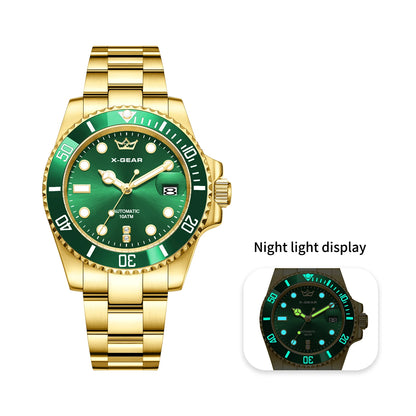 Water Ghost Luminous Dive Watch with Ceramic Bezel Waterproof Automatic Mechanical Movement Stainless Steel Watch Strap