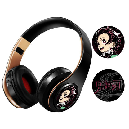 Auscultadores Anime Over-Ear Miku Nakano Sanjiu Bluetooth 5.0 – Headset Gaming Estéreo Sem Fios com Graves Profundos, Microfone e Suporte para Cartão TF