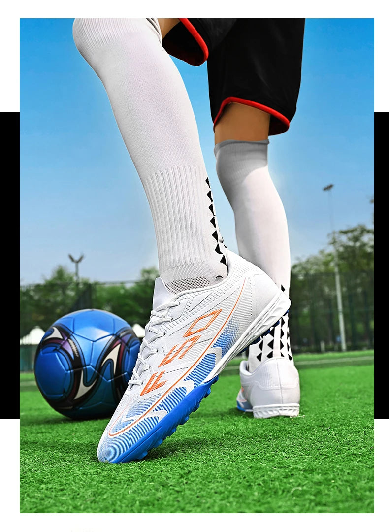 Nouvelles chaussures de football pour hommes, chaussures de futsal à cheville haute, respirantes, antidérapantes, de haute qualité, ultralégères, chaussures de sport, chaussures de match en plein air