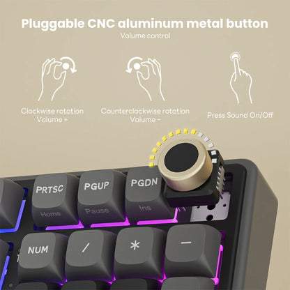 Teclado mecánico con cable RK ROYAL KLUDGE R98Pro Gasket, 98 teclas, RGB, hot-swappable, botón desmontable para gamers, keycaps PBT