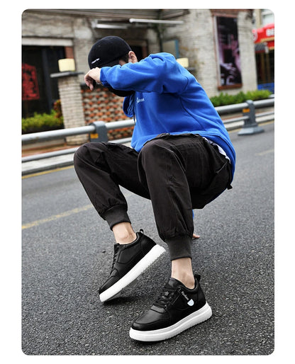 Big Size Lift Men Sneakers Elevator Shoes Heightening Height Increase Insole 7-8CM High Heels Shoes Genuine Leather Sport Shoes