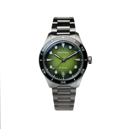 Proxima PX1697 39mm Men Watch White Enamel Dial Bubble Sapphire PT5000 SW200 Automatic Mechanical Vintage Watches 20Bar Luminous
