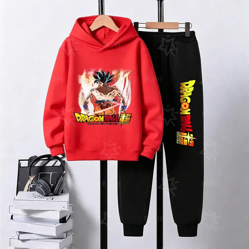 Produit gaming premium Fraquane, Kids Dragon Ball Camo Goku Printed Hoodie Set Casual Loose Comfortable Long Sleeve Sweatshirt Pants 2 Piece Outfits for Boys