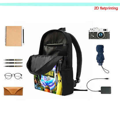 Fortnite 15 Inch Cartoon School Backpack for Kids Boys Girls, Cool Game Printed Lightweight Backpack Large Suitable for Ages 5-8