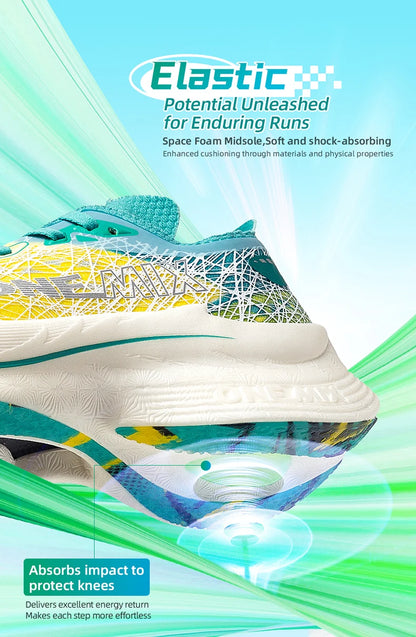 ONEMIX Carbon Plate Running Shoes for Men, Shock Absorption, Ultra-Light Sports Shoes, Rebound Outdoor Women Marathon Sneakers