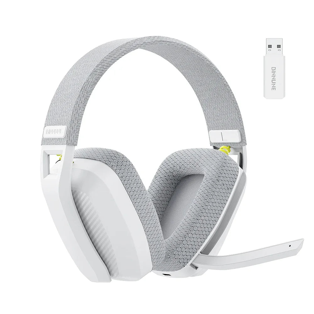 BINNUNE BW06 Casque Gamer Sans Fil Bluetooth 2.4GHz avec Micro pour PS5 PS4 PC Mac PlayStation, Headset Stéréo pour Joueurs