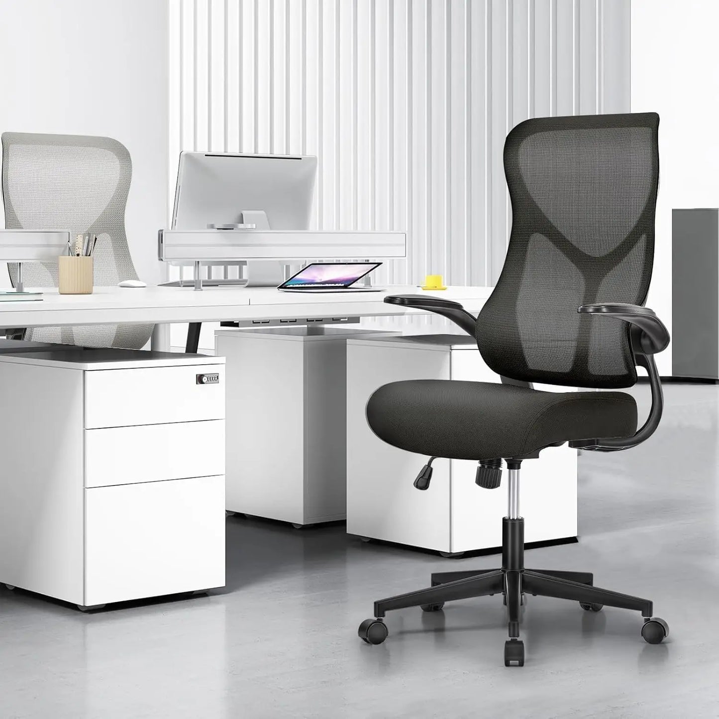 Aptliton Ergonomic Office Chair with Breathable Mesh Back, Padded Seat, Adjustable Height & Tilt Lock, Swivel Computer Chair for Home Office