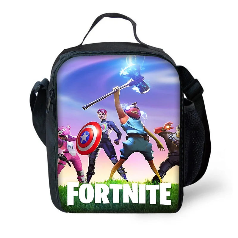 Child Insulated Large Capacity Hot Game Fortnite Bag for Boys and Girls Student Outdoor Picnic Reusable Thermal Cooler Lunch Box