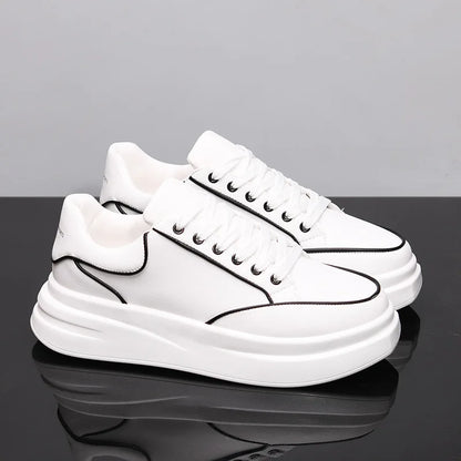 Zapatos blancos pequeños para pareja, zapatos de hombre, zapatillas deportivas de mujer, zapatillas de hombre, zapatillas deportivas informales con aumento de altura en el interior