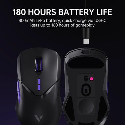 Rapoo VT9PRO/VT9Air 4K Wireless Gaming Mouse Superlight 26000DPI 4KHz Polling Rate 0.25ms Response Time 180H Battery Life PAW3398